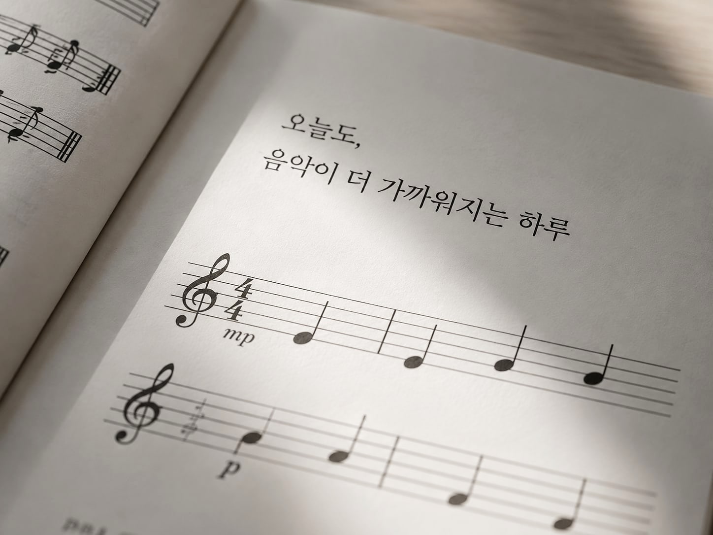 기초 음표가 적힌 교재